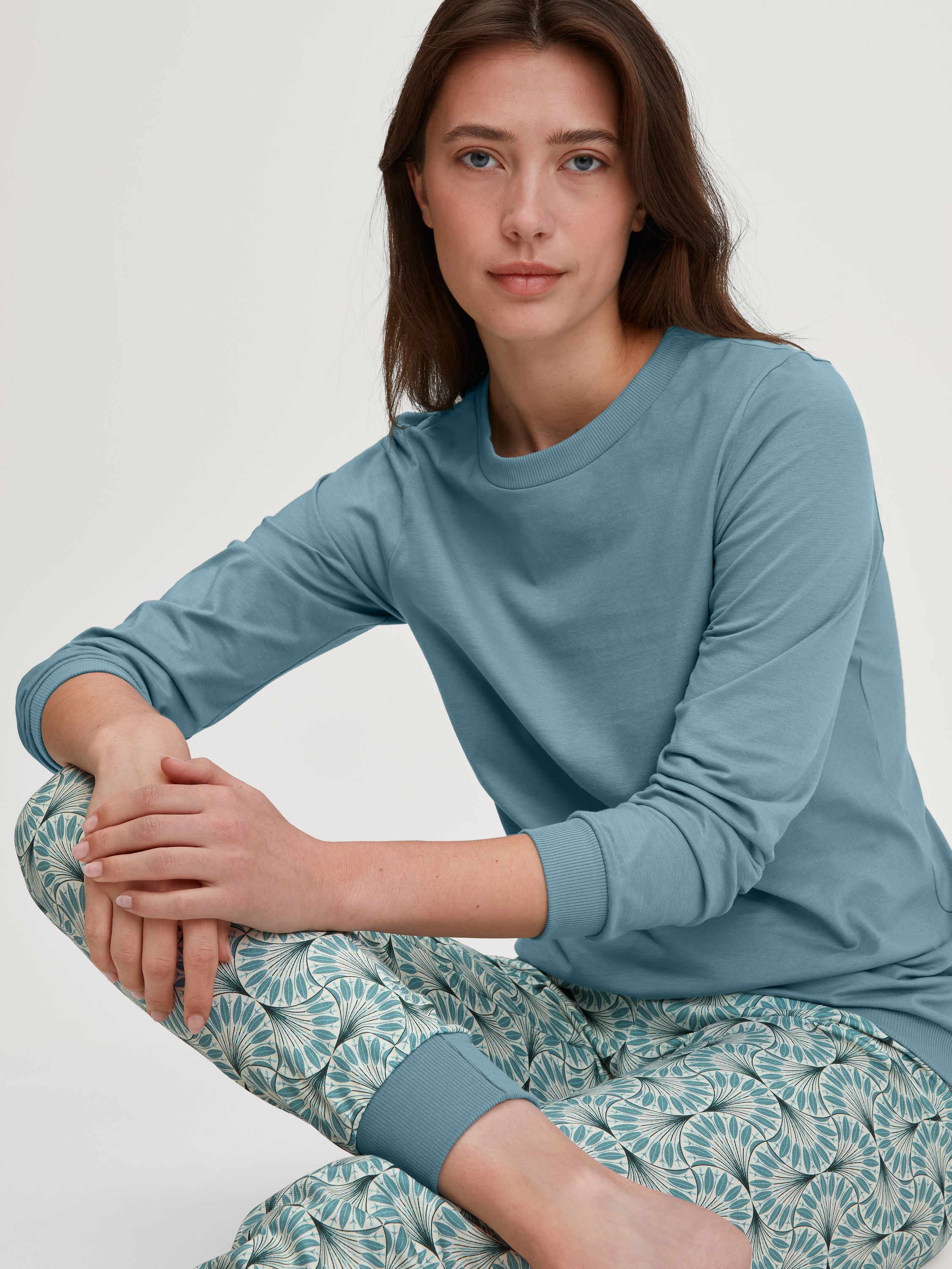 Schlafanzug aus Bio-Baumwolle - 544 smoke blue - Blau