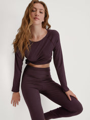 Pyjamahose Slim Fit - 227 black cherry - Rot