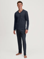 Pyjama Set - 480-saphir blue - Blau