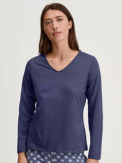 Langarmshirt aus Baumwolle - 377-cobalt blue - Blau