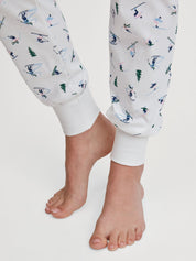 Schlafhose aus Baumwolle - 910-star white - Weiß