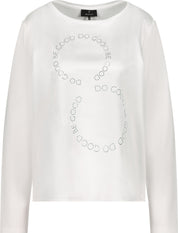 Langarmshirt aus Viskosemix - 102 off-white - Weiß