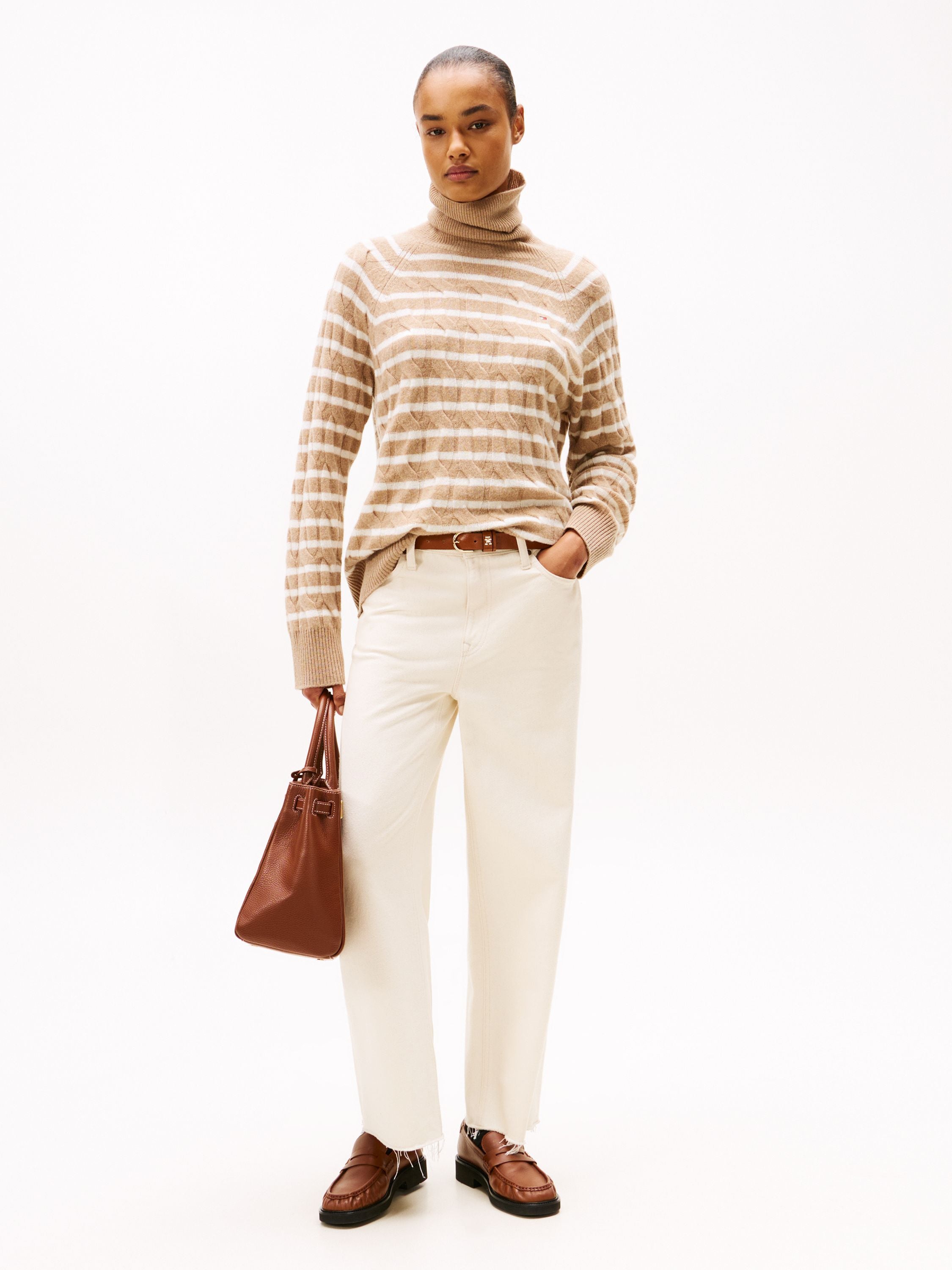 Rollkragenpullover aus Wolle - 0AJ-BEIGE - Beige