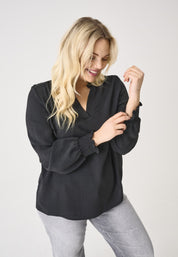 Bluse mit V-Ausschnitt - Black - Schwarz