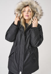 Parka Jacke - Black/NATURE FUR - Schwarz