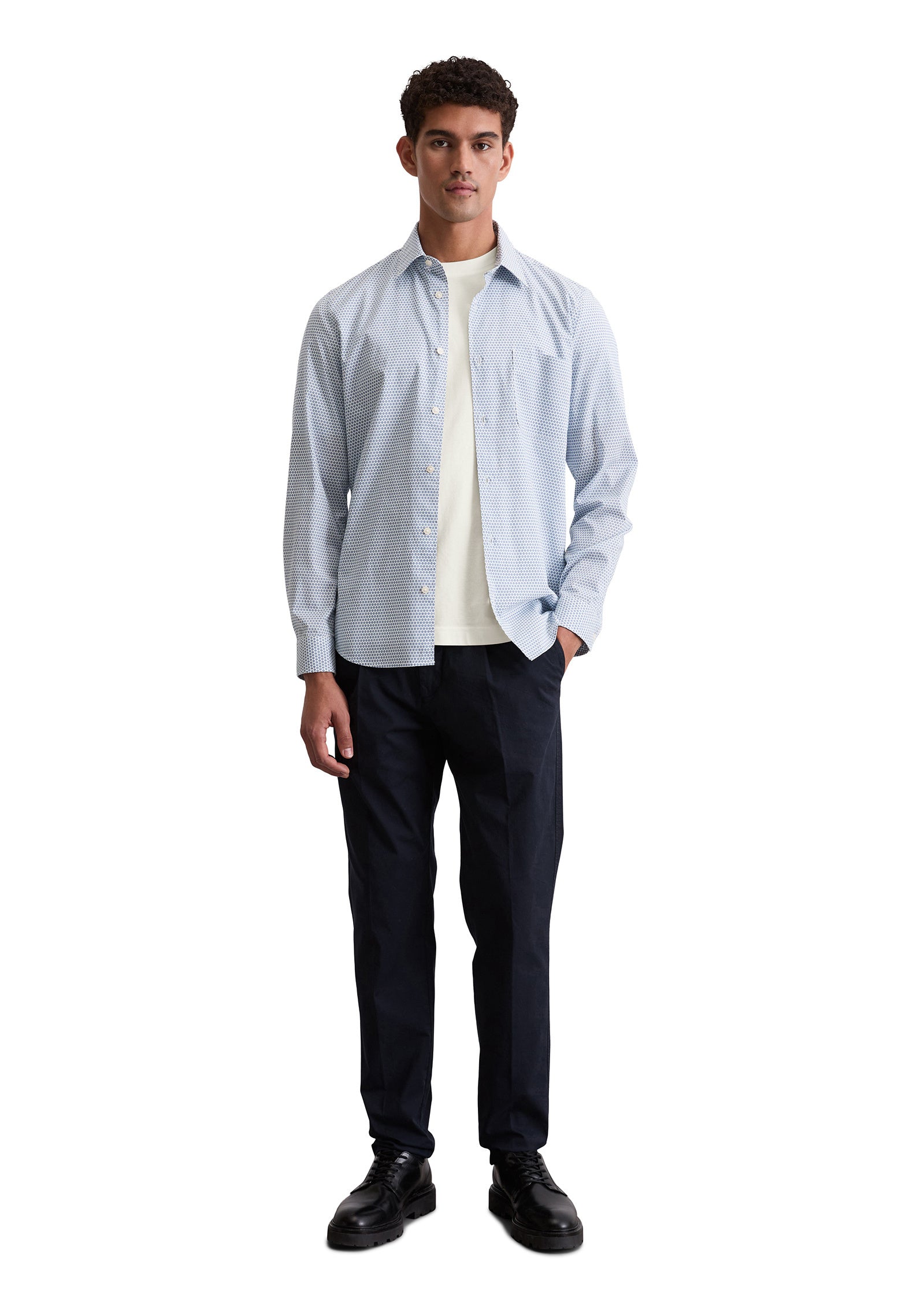 Freizeithemd Shaped Fit - I85-multi/ meltwater - Blau