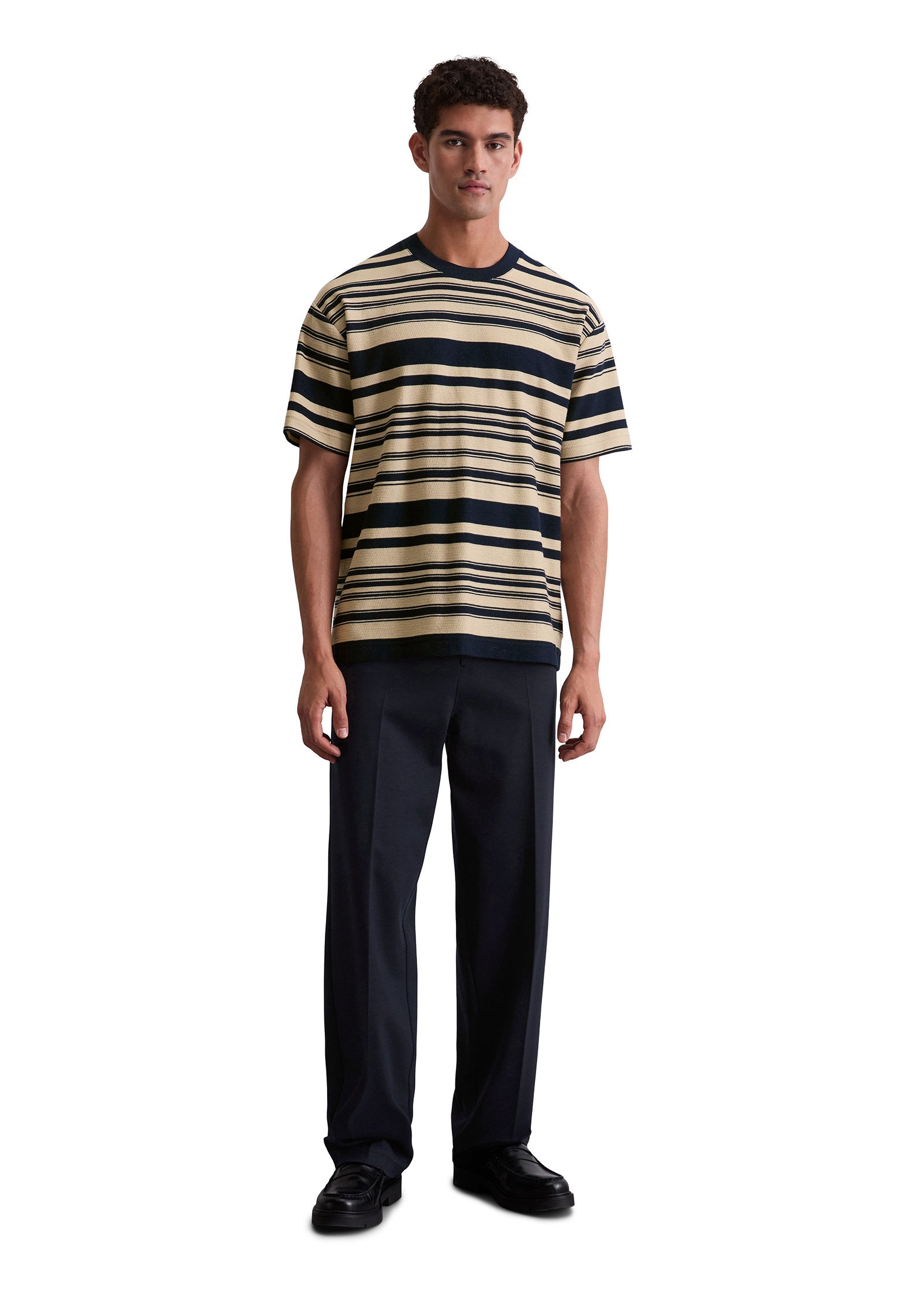 Strick-T-Shirt Relaxed Fit - K92-multi / pure cashmere - Blau