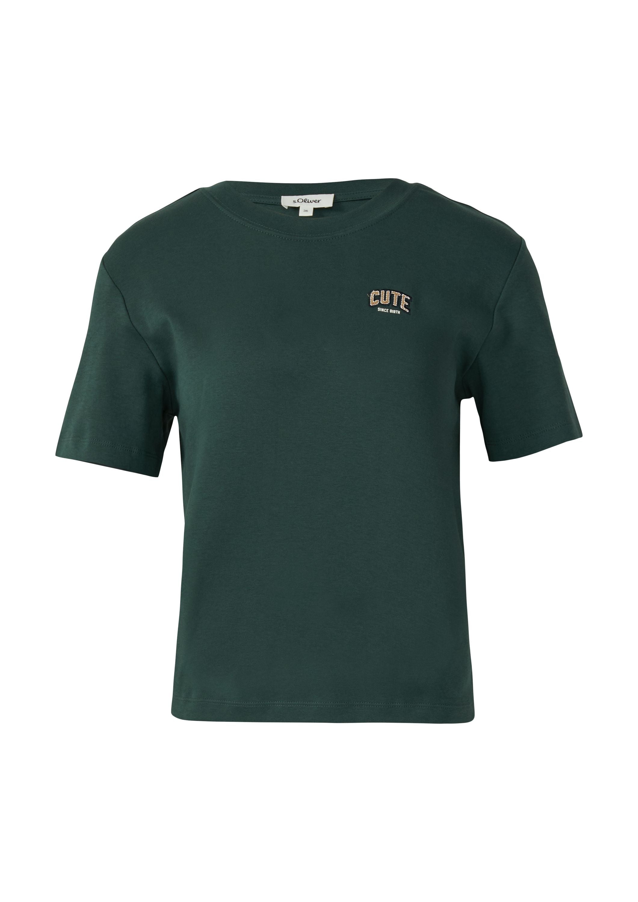 T-Shirt aus Baumwolle - 69D0-BLUE GREEN - Grün