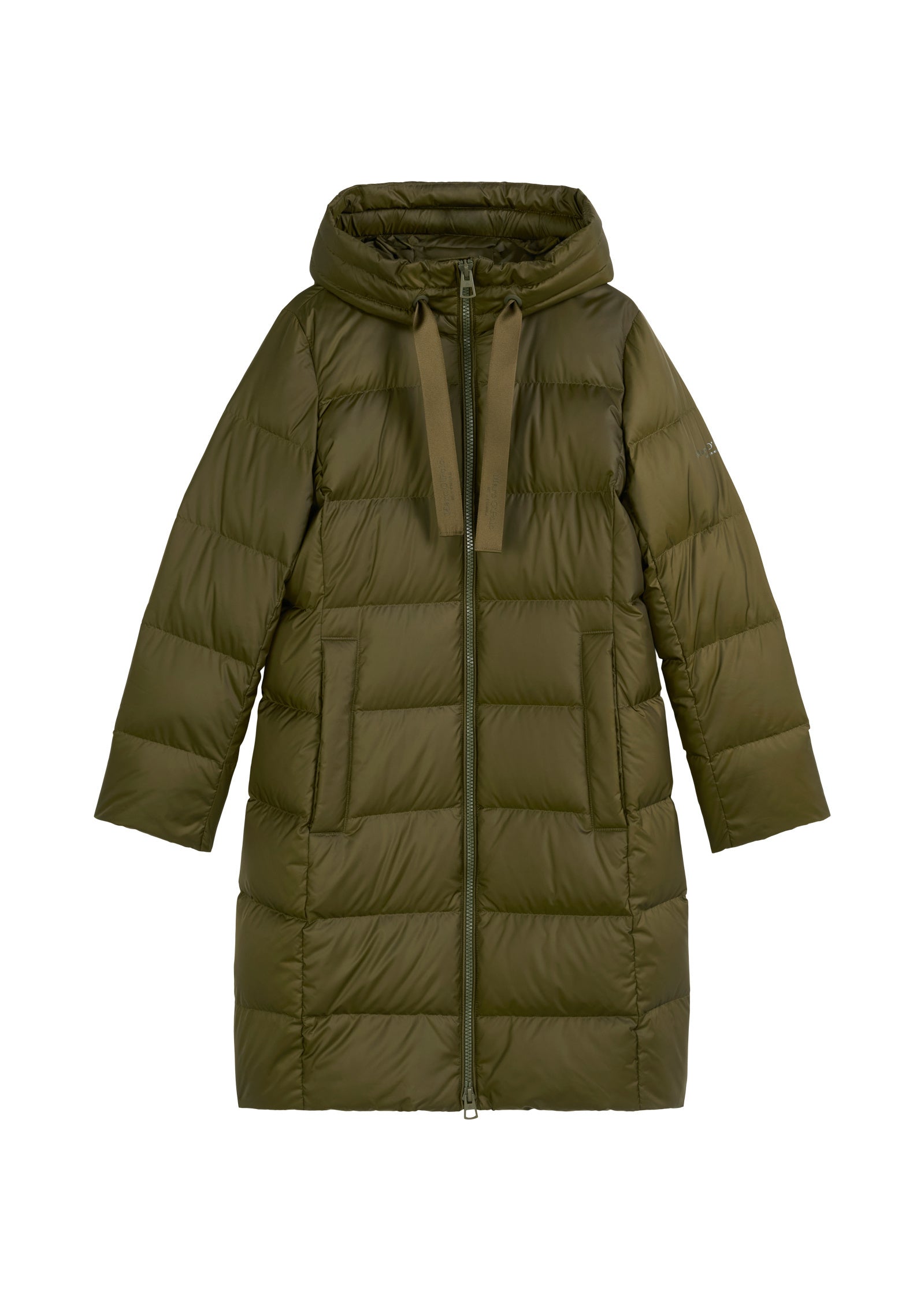 Daunenmantel mit Kapuze - 490-mossy olive - Grün