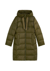 Daunenmantel mit Kapuze - 490-mossy olive - Grün