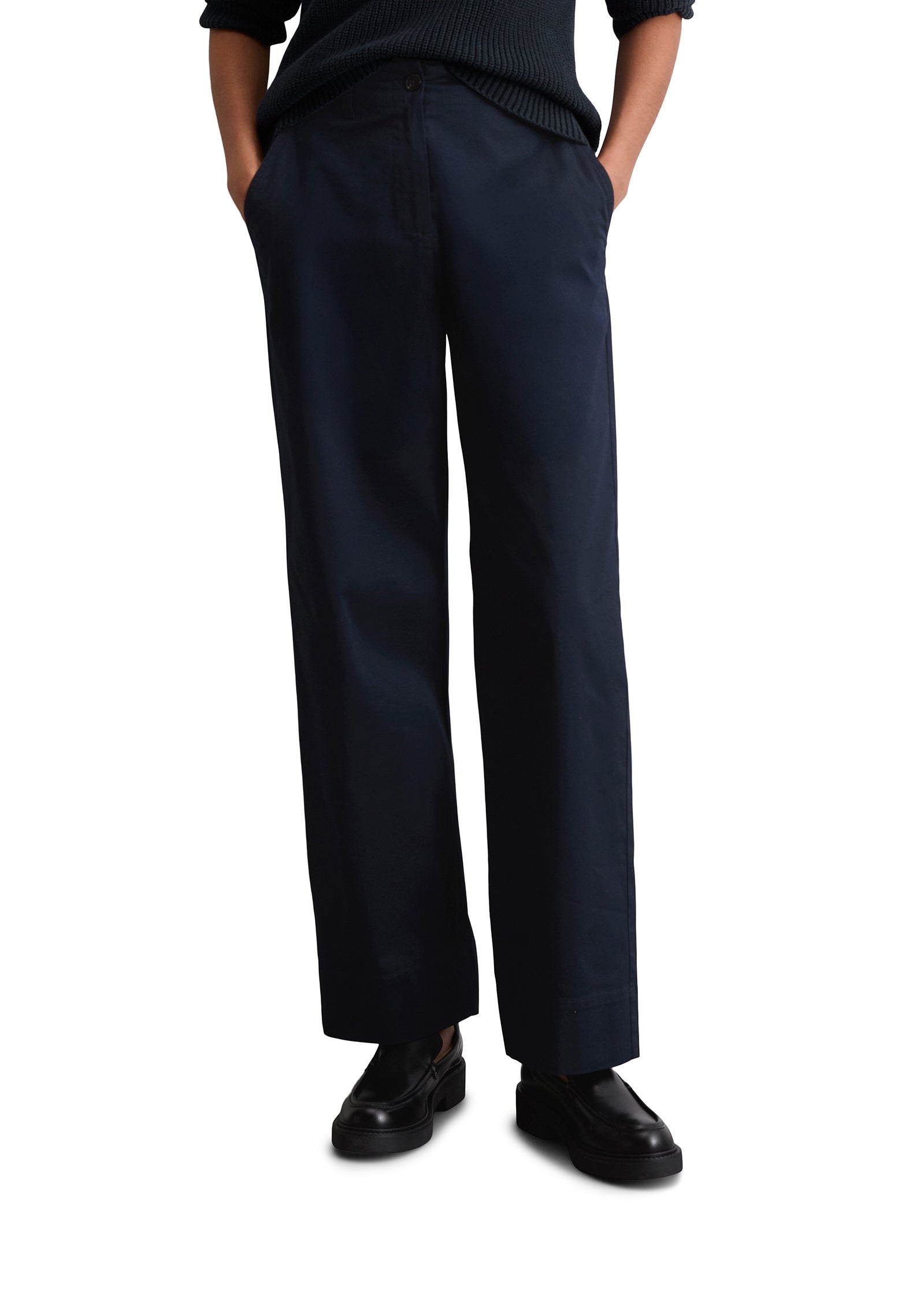 Chinohose Wide Leg - 889-thunder blue - Blau