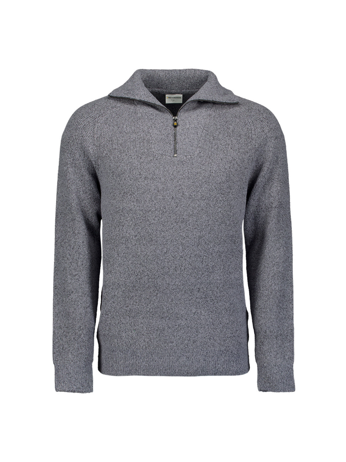 Strickpullover mit Troyerkragen - 137-Washed Blue - Blau