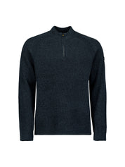 Strickpullover mit Troyerkragen - 078-Night - Blau
