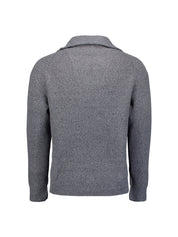Strickpullover mit Troyerkragen - 137-Washed Blue - Blau