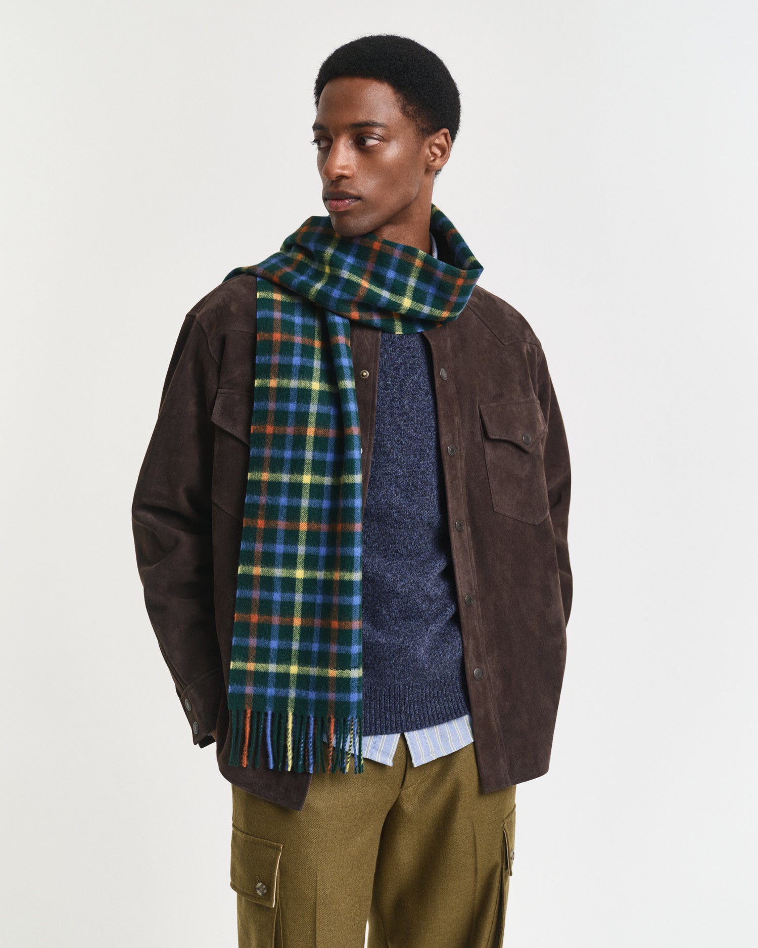 Wollschal kariert - 374-TARTAN GREEN - Grün