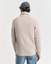 Strickjacke mit Schalkragen - 291-LIGHT BEIGE MELANGE - Beige