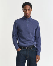 Sweatshirt mit 1/2 Zip - 902-DARK JEANSBLUE MELAN - Blau