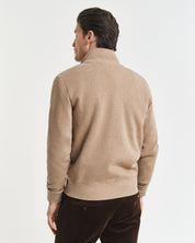 Sweatshirt mit 1/2 Zip - 296-KHAKI MEL - Beige