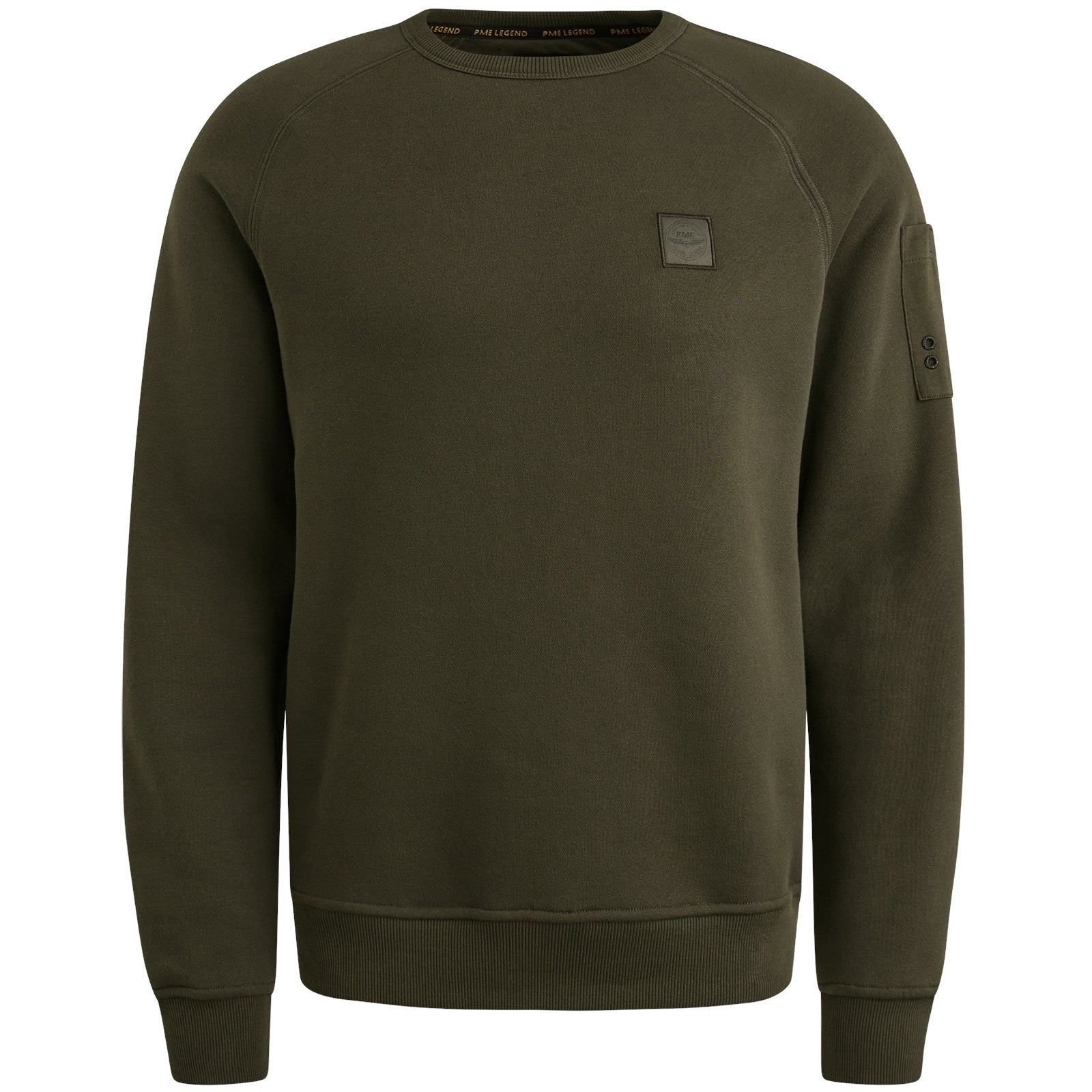 Sweatshirt mit Flight-Pocket - 8039-Beluga - Grün