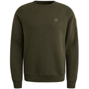 Sweatshirt mit Flight-Pocket - 8039-Beluga - Grün