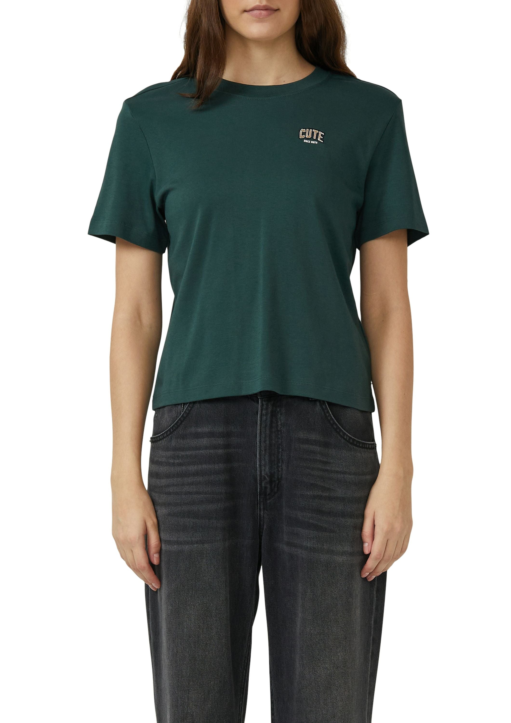 T-Shirt aus Baumwolle - 69D0-BLUE GREEN - Grün