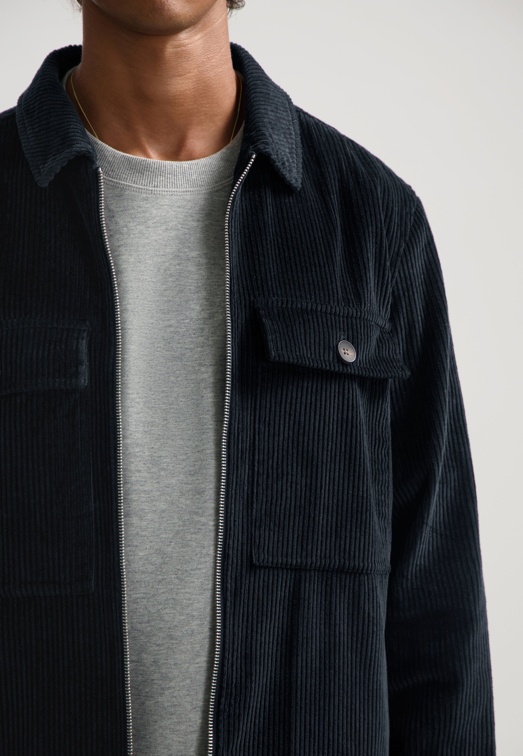 Cordovershirt VASO aus Baumwolle - 649-Dk. Navy - Blau
