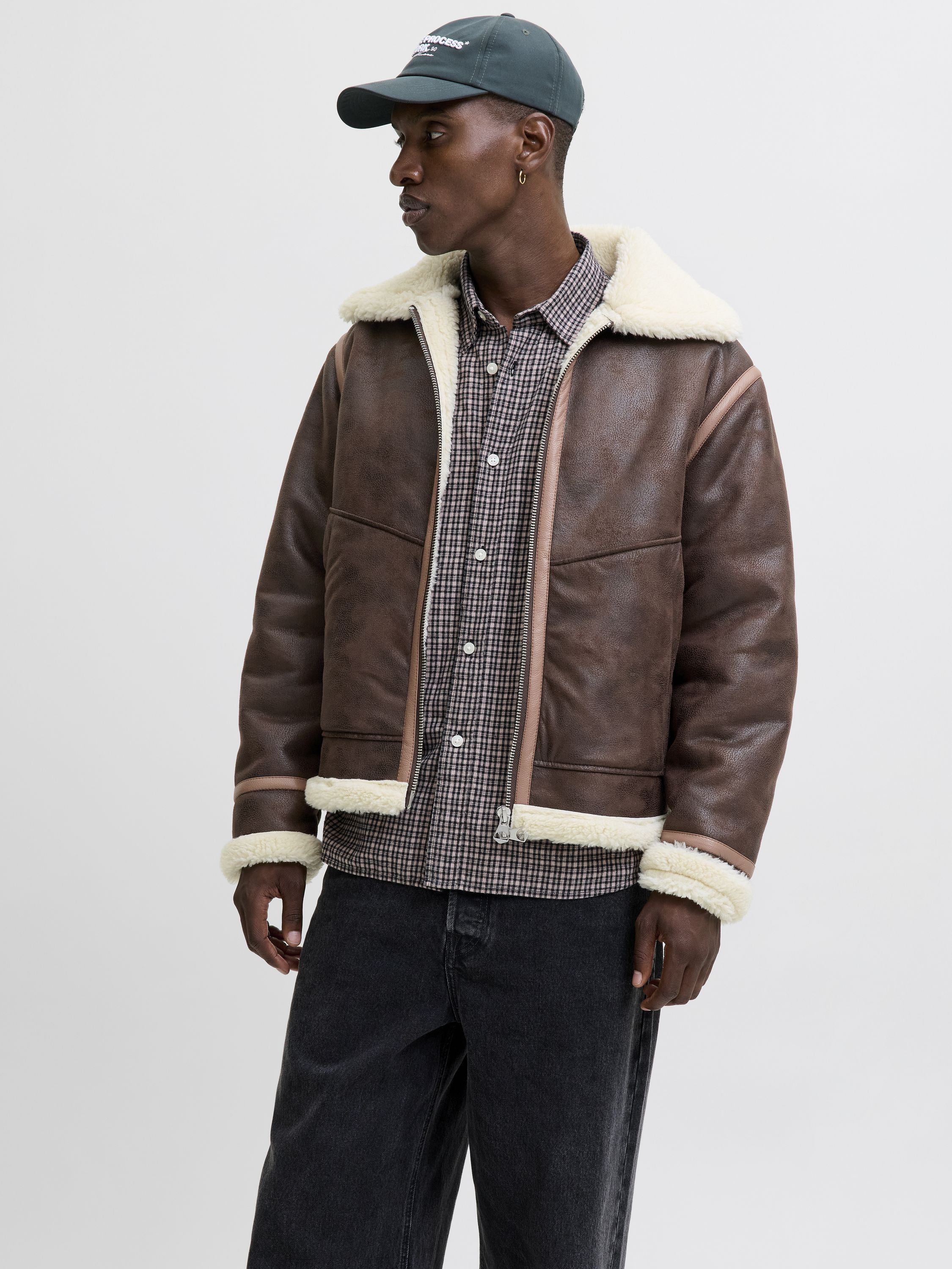 Fliegerjacke mit Teddykragen - Chocolate Torte - Braun
