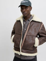 Fliegerjacke mit Teddykragen - Chocolate Torte - Braun