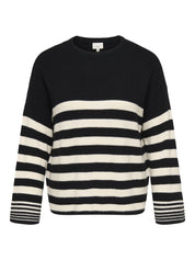 Strickpullover - Black/Whitecap Gray Melange - Weiß | Schwarz