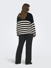 Strickpullover - Black/Whitecap Gray Melange - Weiß | Schwarz
