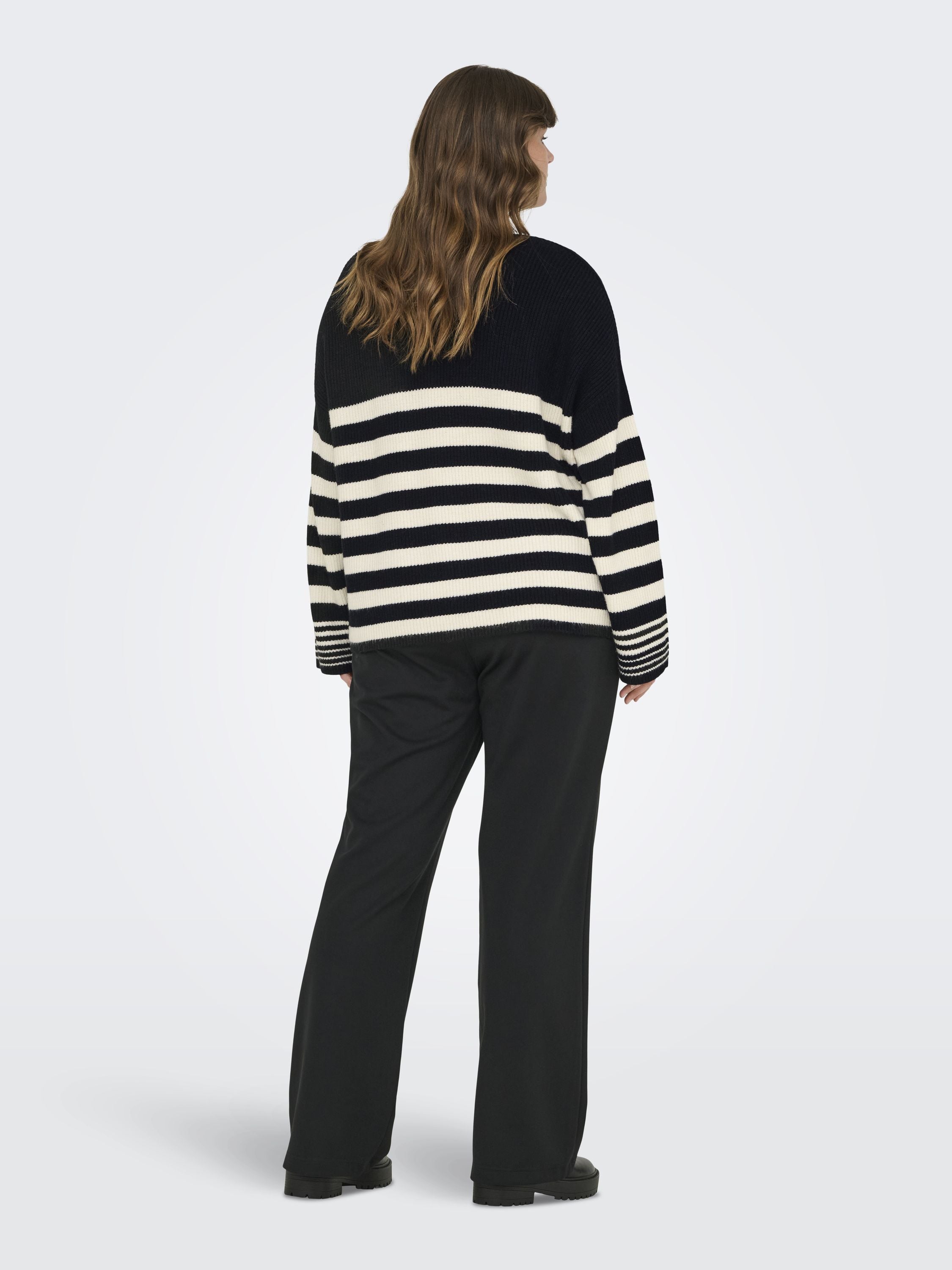 Strickpullover - Black/Whitecap Gray Melange - Weiß | Schwarz