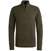 Strickpullover mit Troyerkragen - 8039-Beluga - Grün
