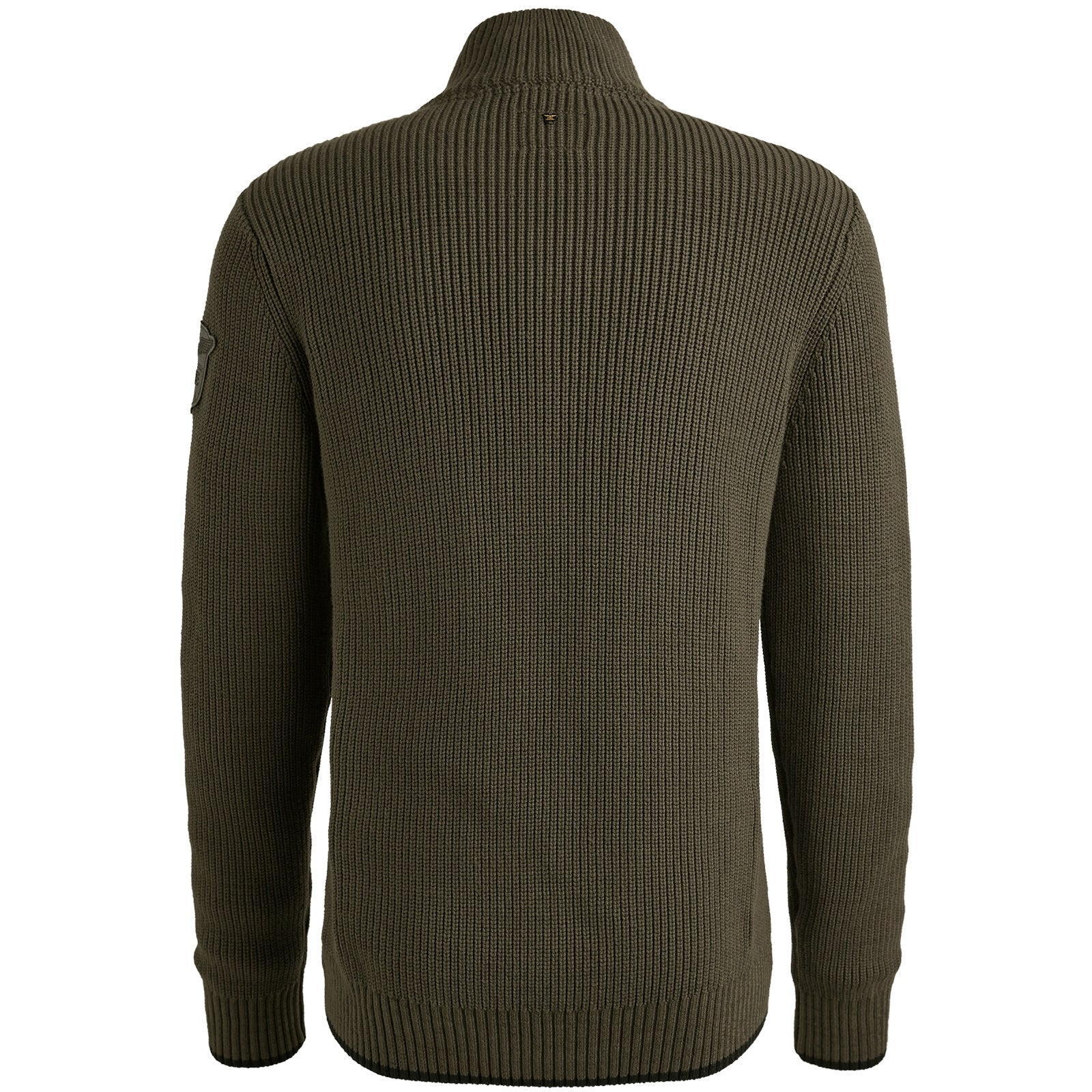 Strickpullover mit Troyerkragen - 8039-Beluga - Grün