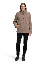 Teddyjacke aus Wollmix - 7714-Taupe Melange - Braun