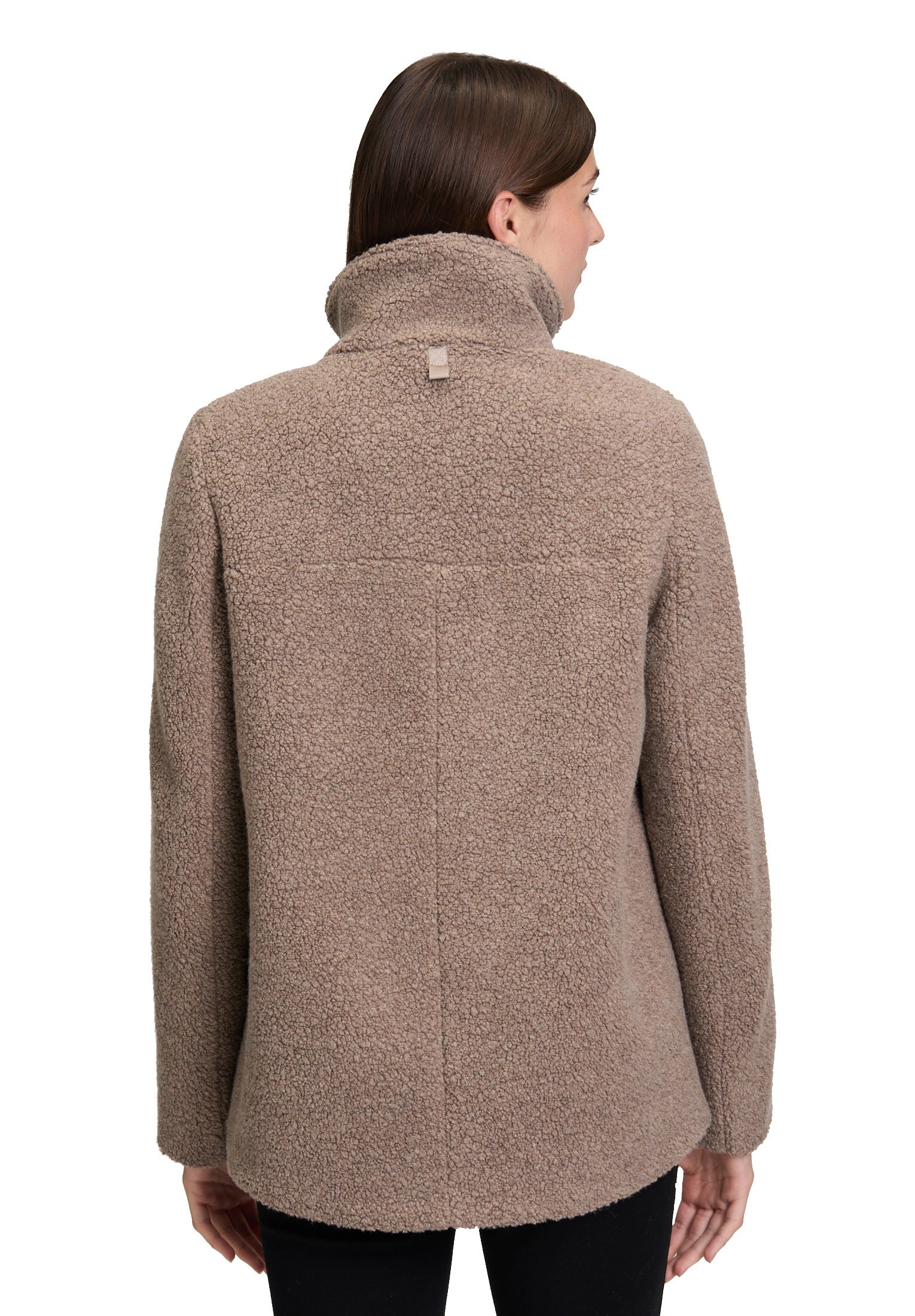 Teddyjacke aus Wollmix - 7714-Taupe Melange - Braun