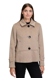 Übergangsjacke aus Wollmix - 7714-Taupe Melange - Braun