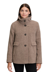 Teddyjacke aus Wollmix - 7714-Taupe Melange - Braun