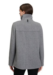 Wolljacke mit Stehkragen - 9709-Light Grey Melange - Grau