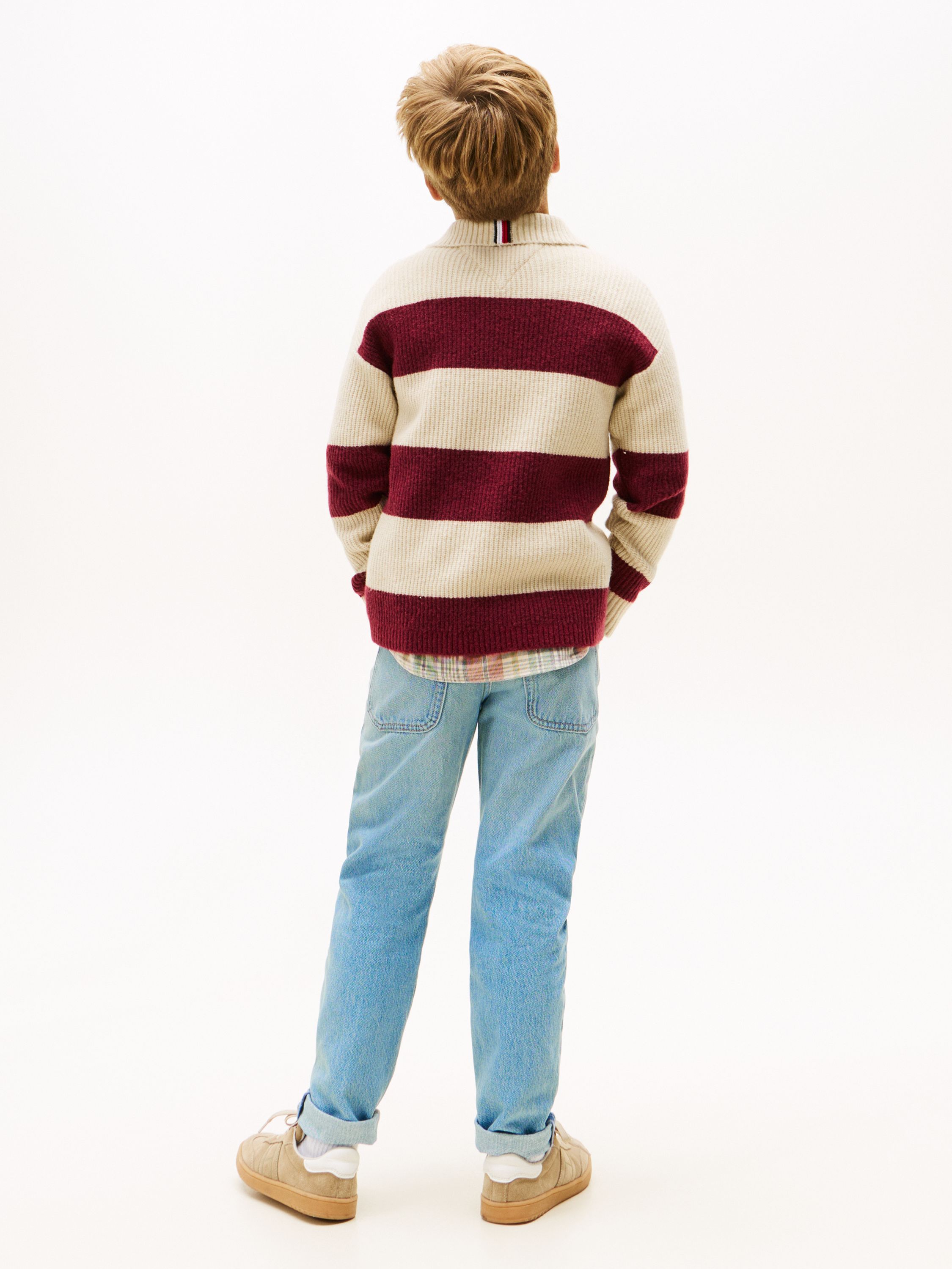 Strickpullover gestreift - VK0-PURPLE - Rot