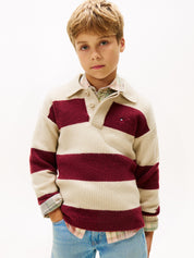 Strickpullover gestreift - VK0-PURPLE - Rot