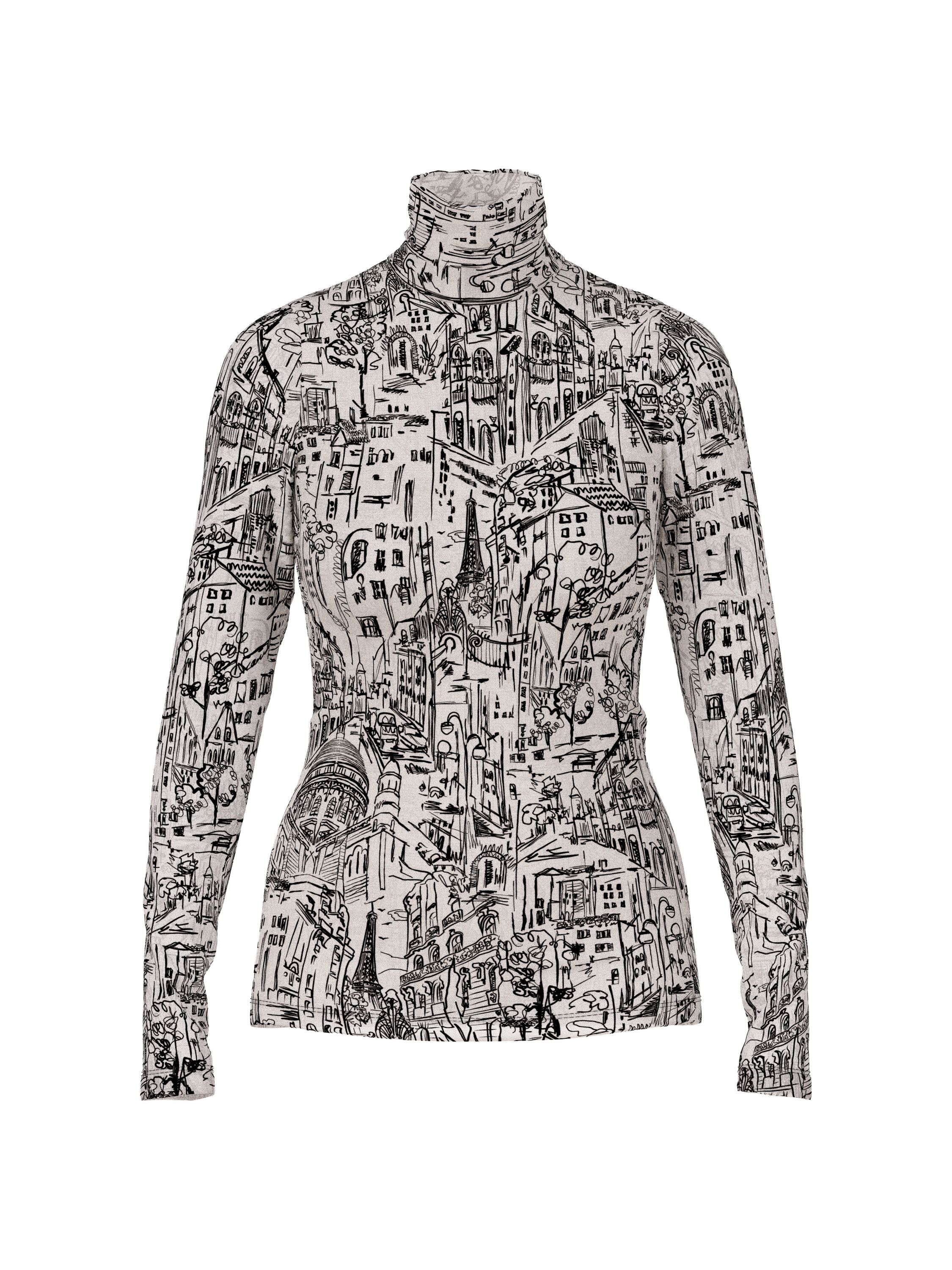 Langarmshirt mit Rollkragen - 182 - Grau