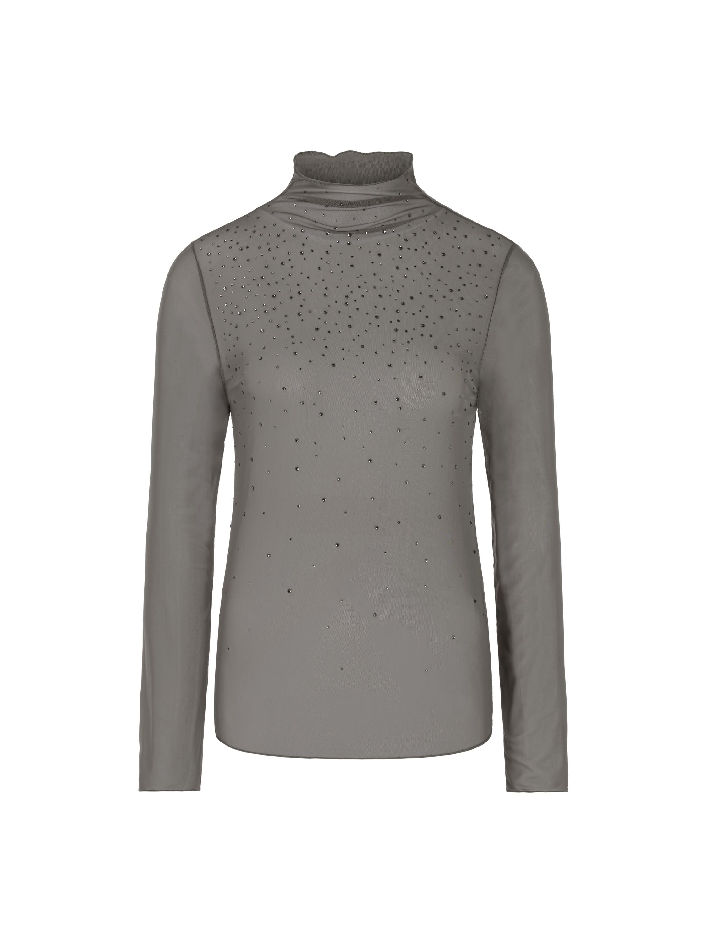 Langarmshirt aus Mesh - 836 - Braun
