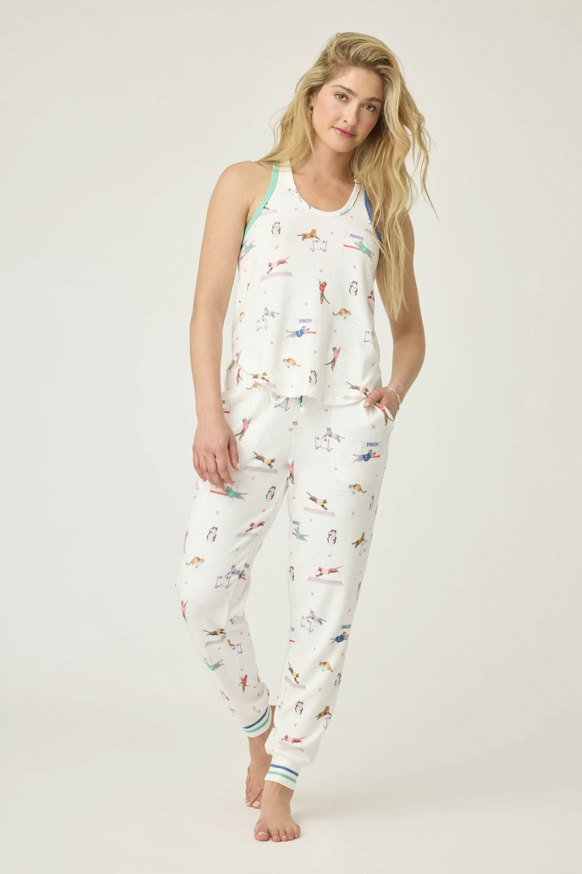 Pyjama-Hose aus Jersey - 102-off-white - Weiß