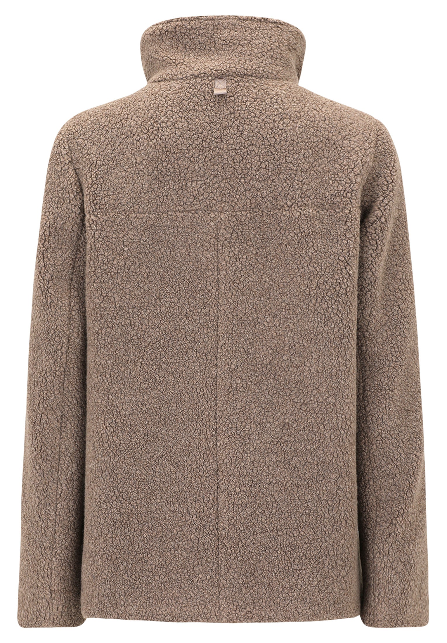 Teddyjacke aus Wollmix - 7714-Taupe Melange - Braun