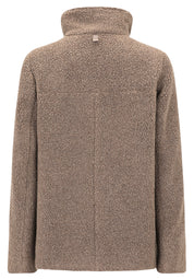 Teddyjacke aus Wollmix - 7714-Taupe Melange - Braun