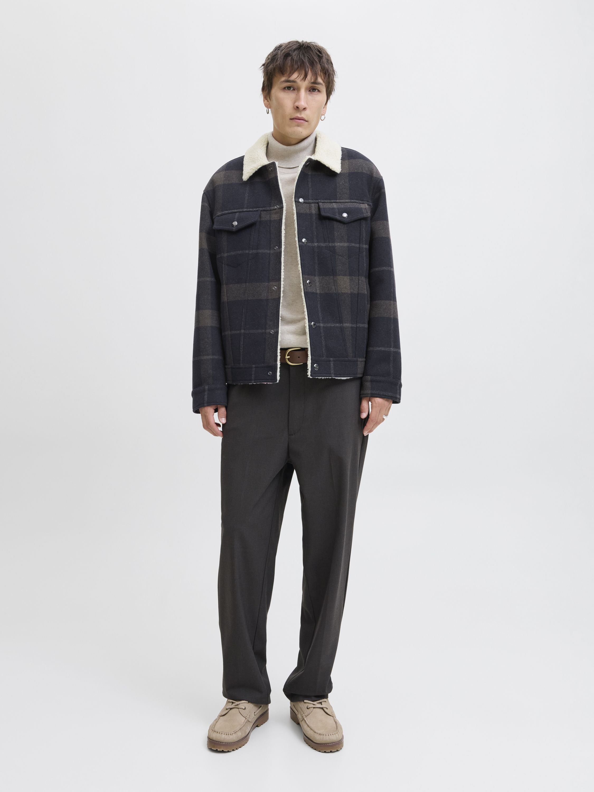 Overshirt - Dark Navy/CHECK - Blau