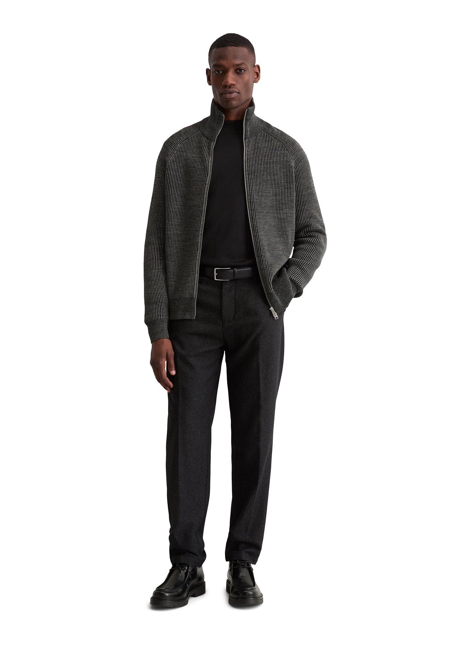 Strickjacke mit Zipper - Z51-multi/heavy knit - Grau