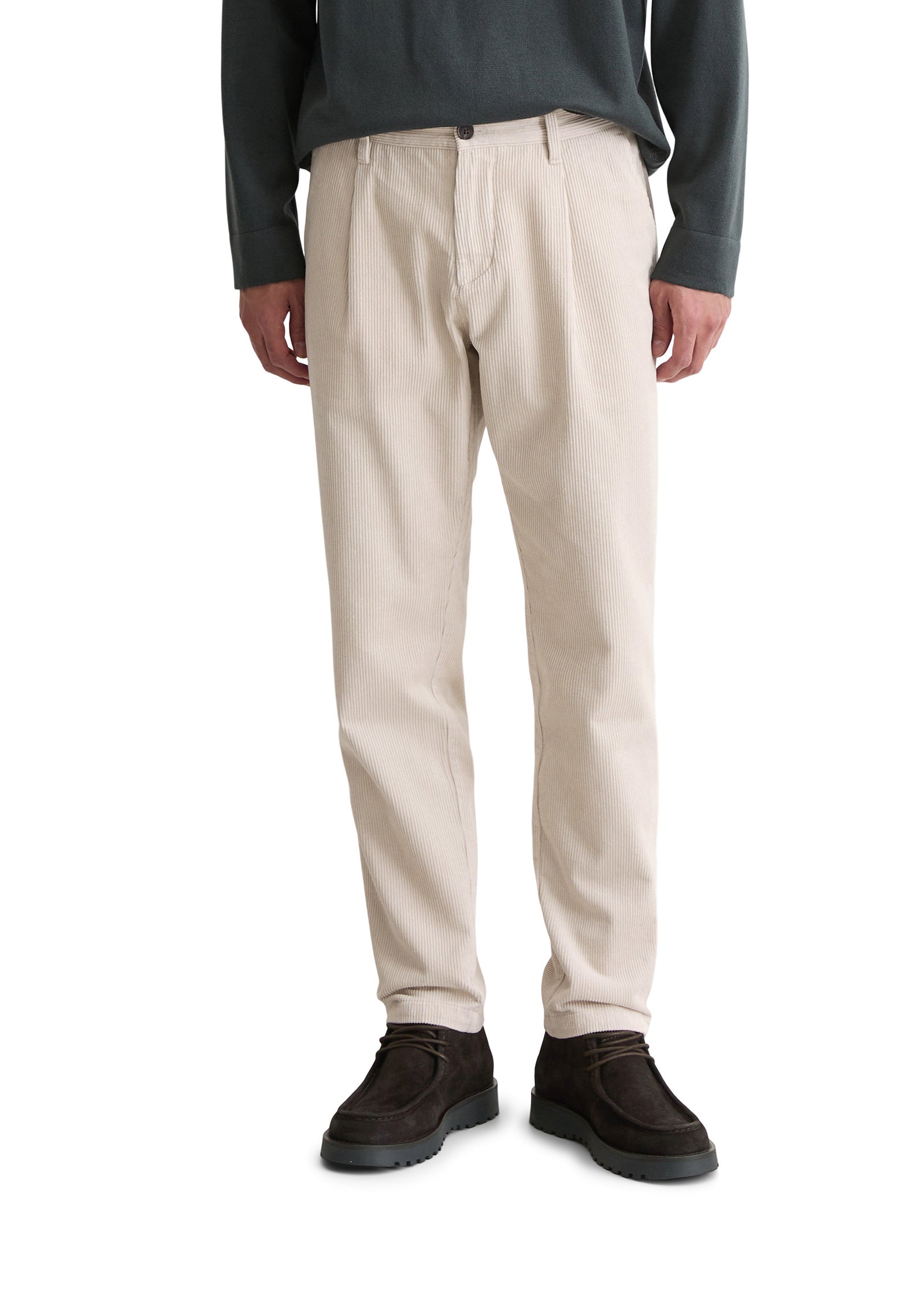 Cordhose Tapered Fit - 707-gray silk - Beige