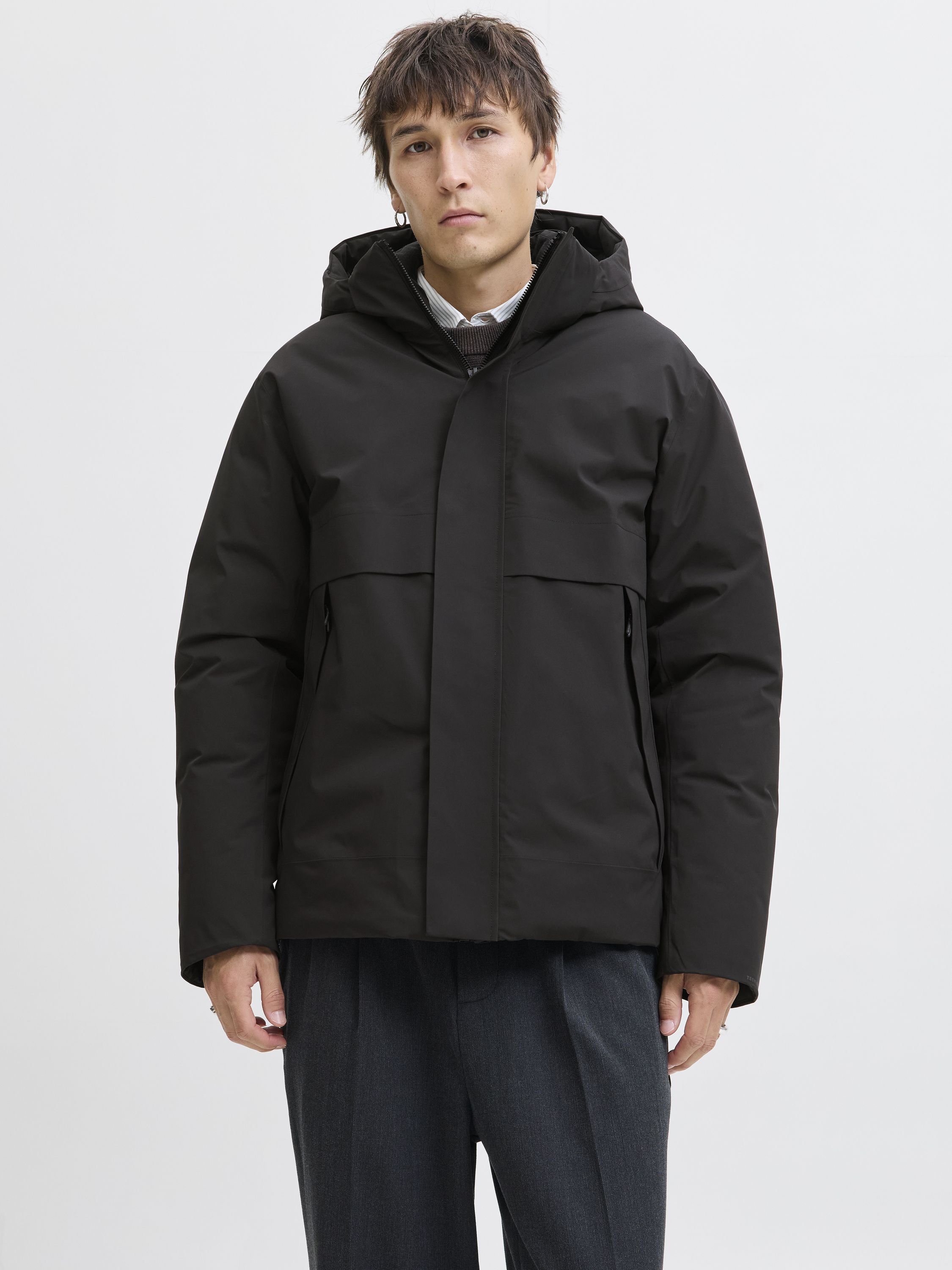 Steppjacke mit Kapuze - Black - Schwarz