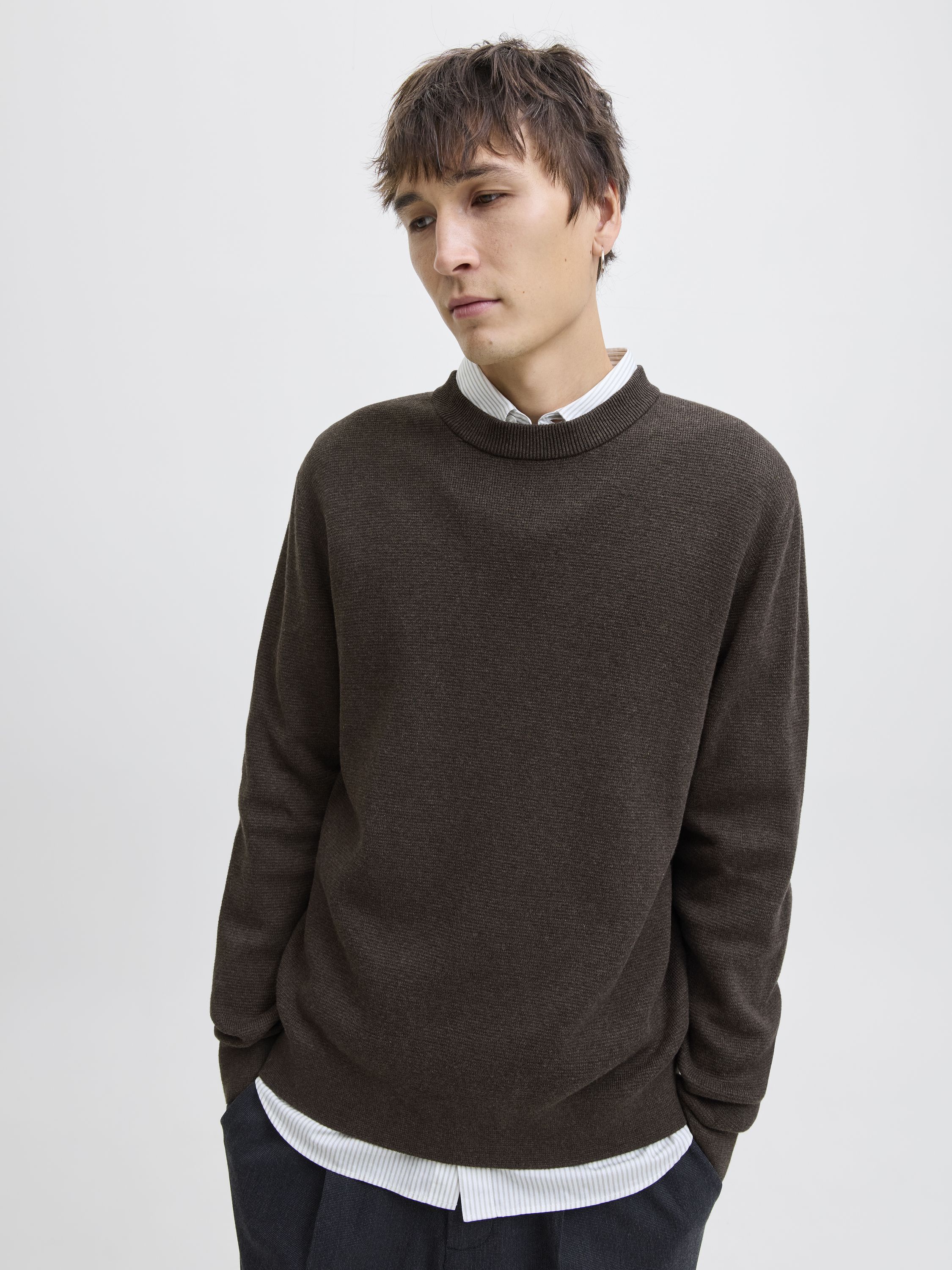 Strickpullover aus Baumwolle - Delicioso/Melange - Braun